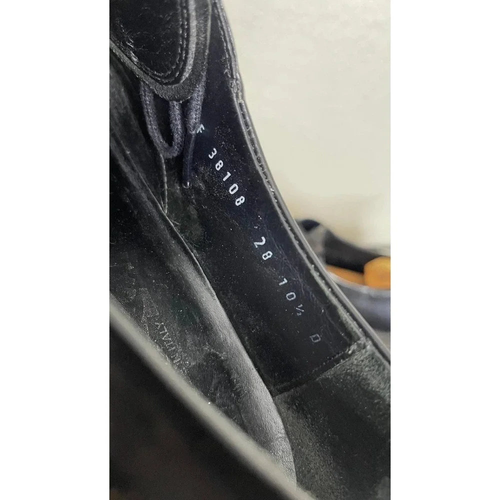 Salvatore Ferragamo Black Leather Oxford Dress‎ Shoes Lace up Men's 10.5 D